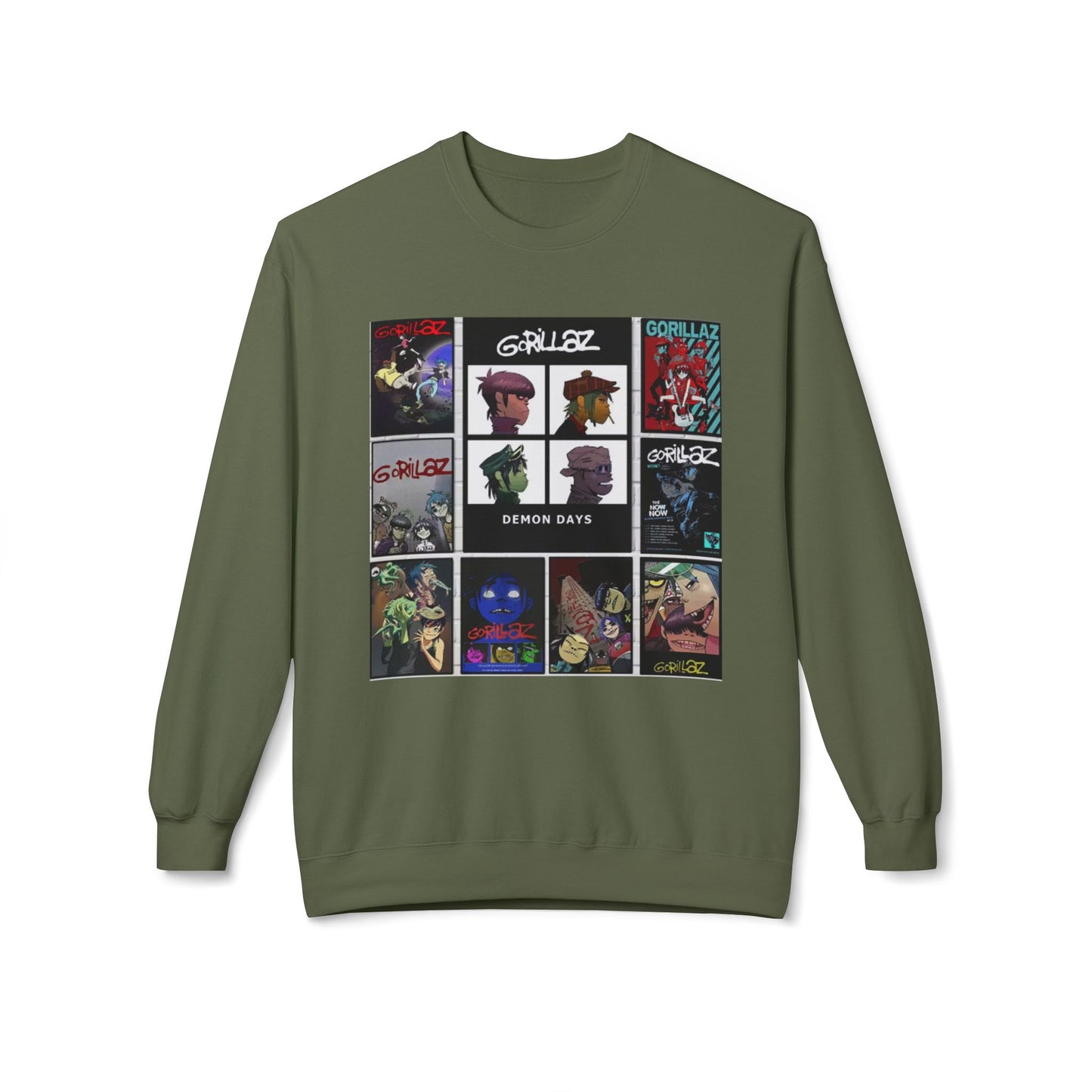 Gorillaz Album Art Collage Graphic Sweatshirt Music Inspired Streetwear