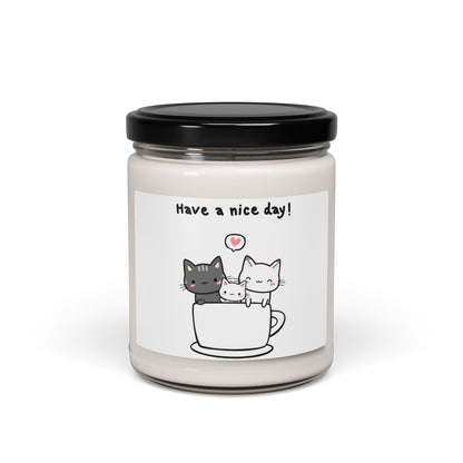 Cute Kittens in Tea Cup Scented Organic Candle