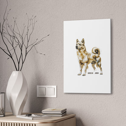 Korean Jindo Dog Illustration Canvas Wall Art | Eco - Limited