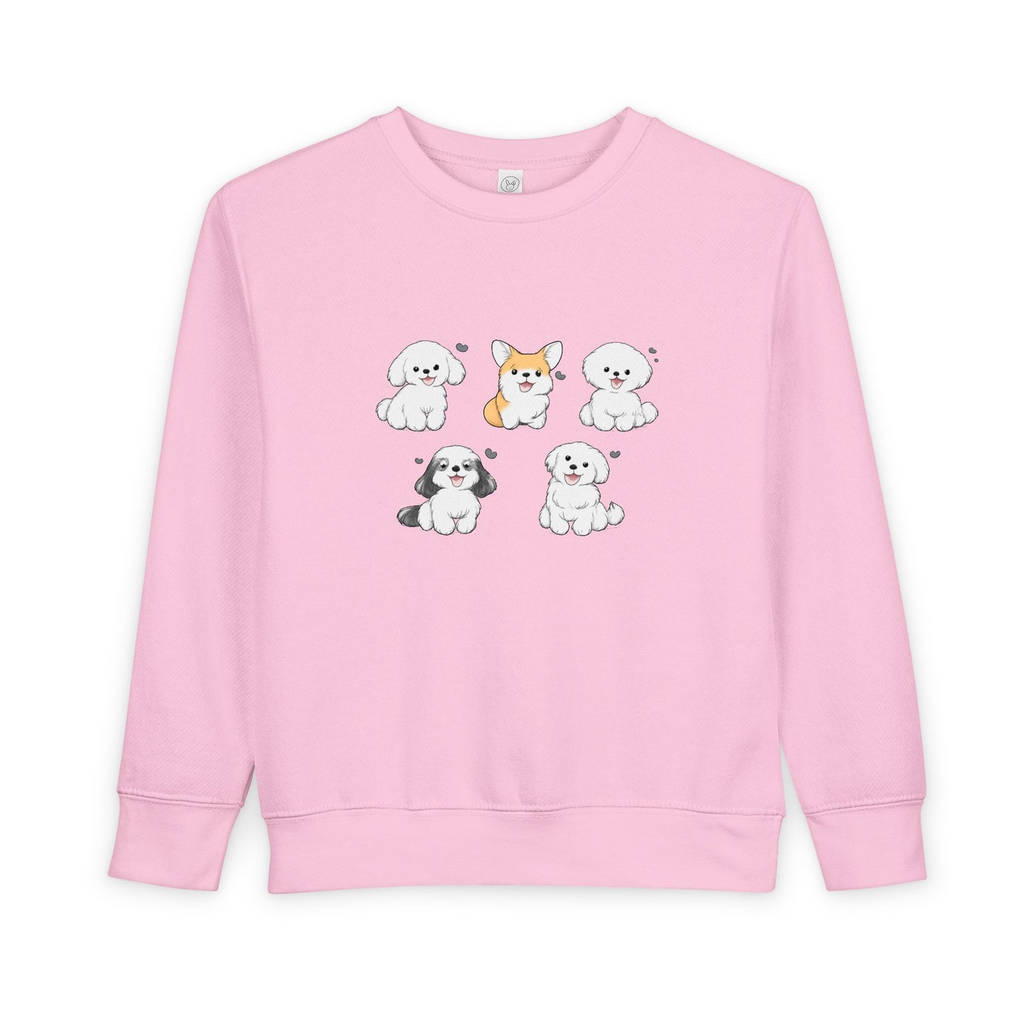 Cute Cartoon Puppies Crewneck for Kids