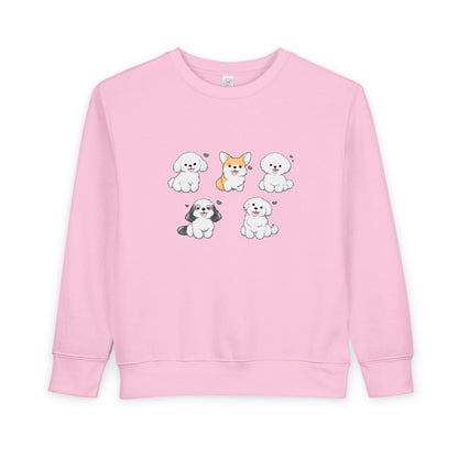 Cute Cartoon Puppies Crewneck for Kids