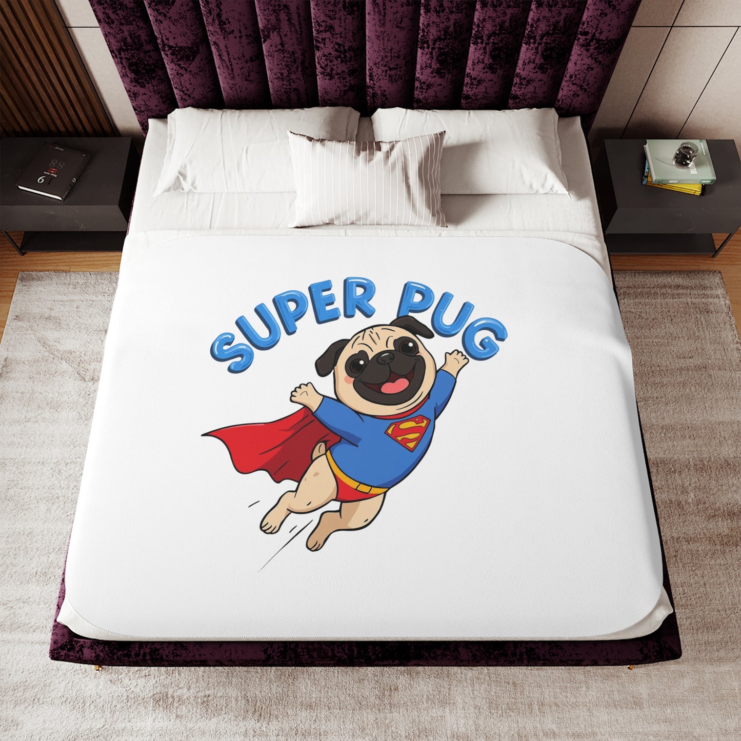 Super Pug Cozy Throw Blanket | Eco-Limited