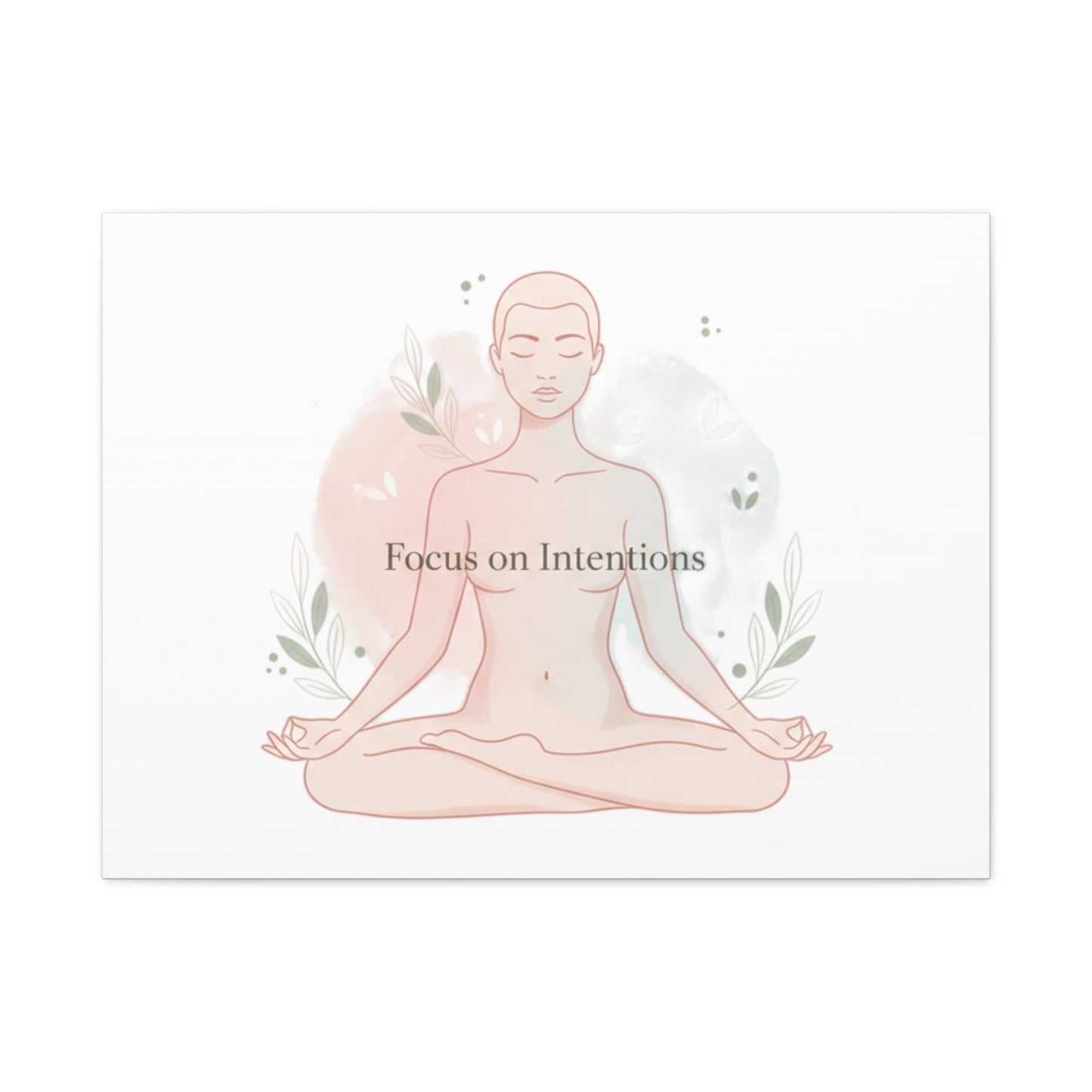 Focus on Intentions Canvas | Gentle Wellness Wall Art, Pastel Gradient Meditation Print