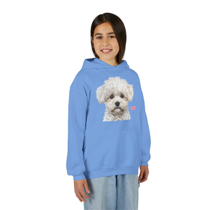 Cute White Puppy Face Youth Hoodie|Eco-Friendly - Limited