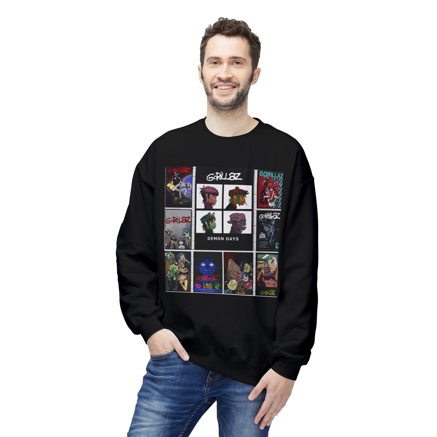 Gorillaz Album Art Collage Graphic Sweatshirt Music Inspired Streetwear