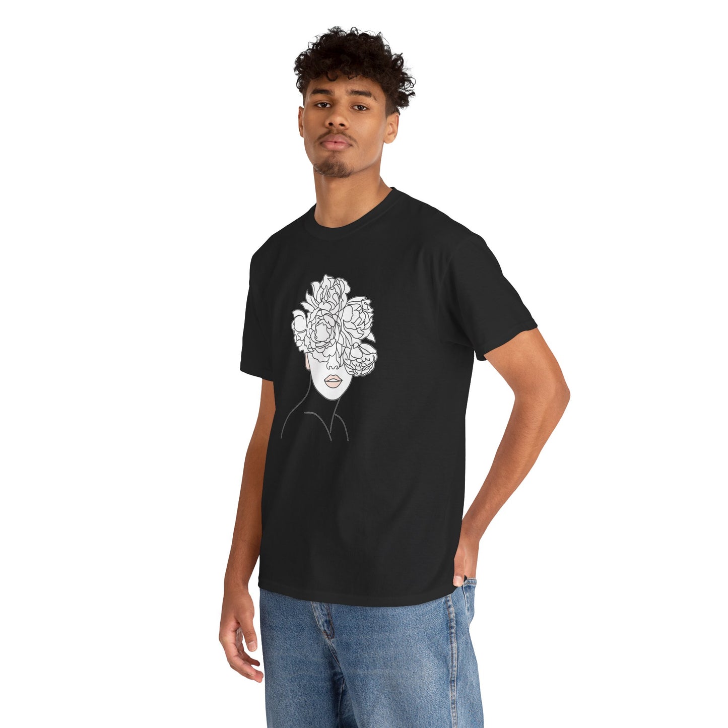 Floral Line Portrait T-Shirt | Eco-Limited