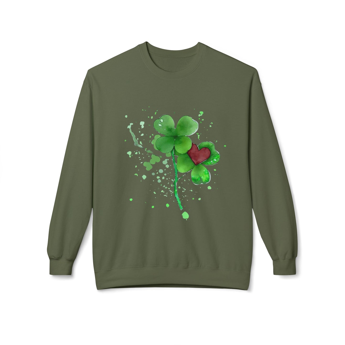 Lucky Love Clover Watercolor Sweatshirt | Eco-Limited