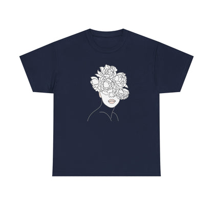 Floral Line Portrait T-Shirt | Eco-Limited