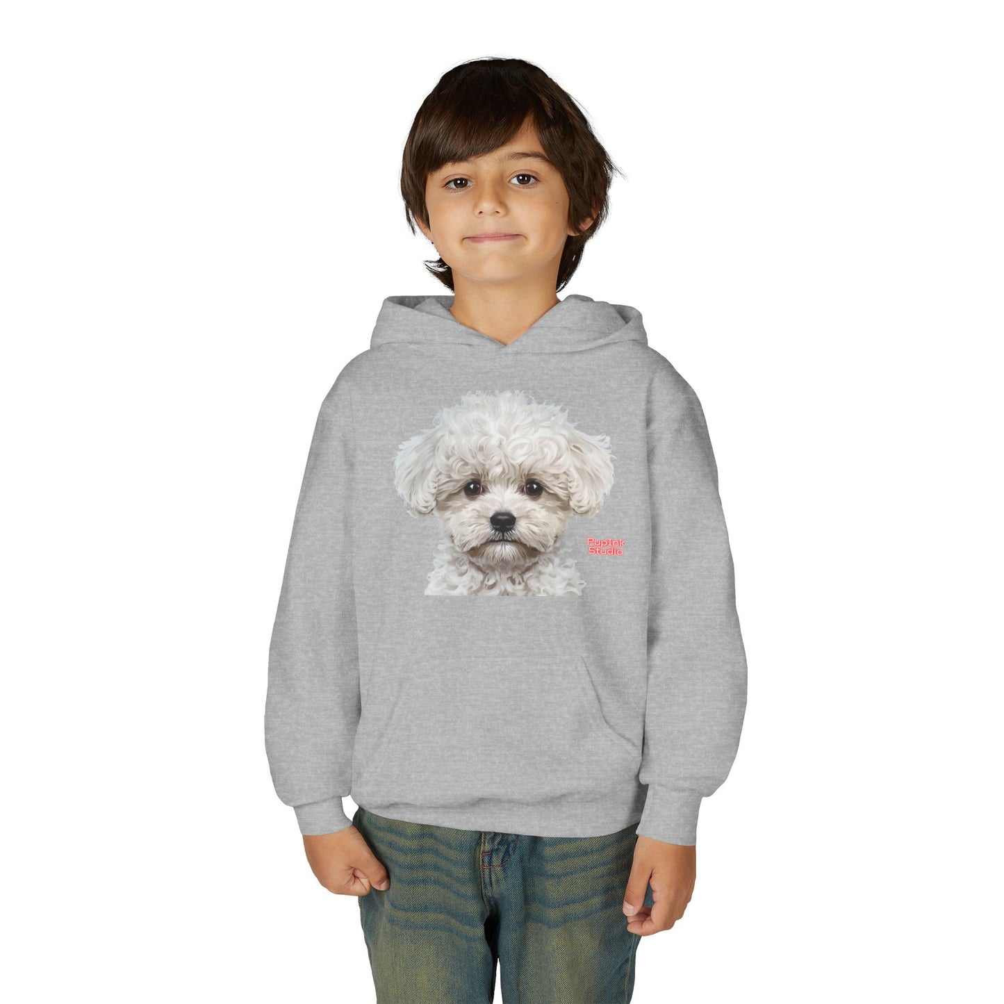 Cute White Puppy Face Youth Hoodie|Eco-Friendly - Limited