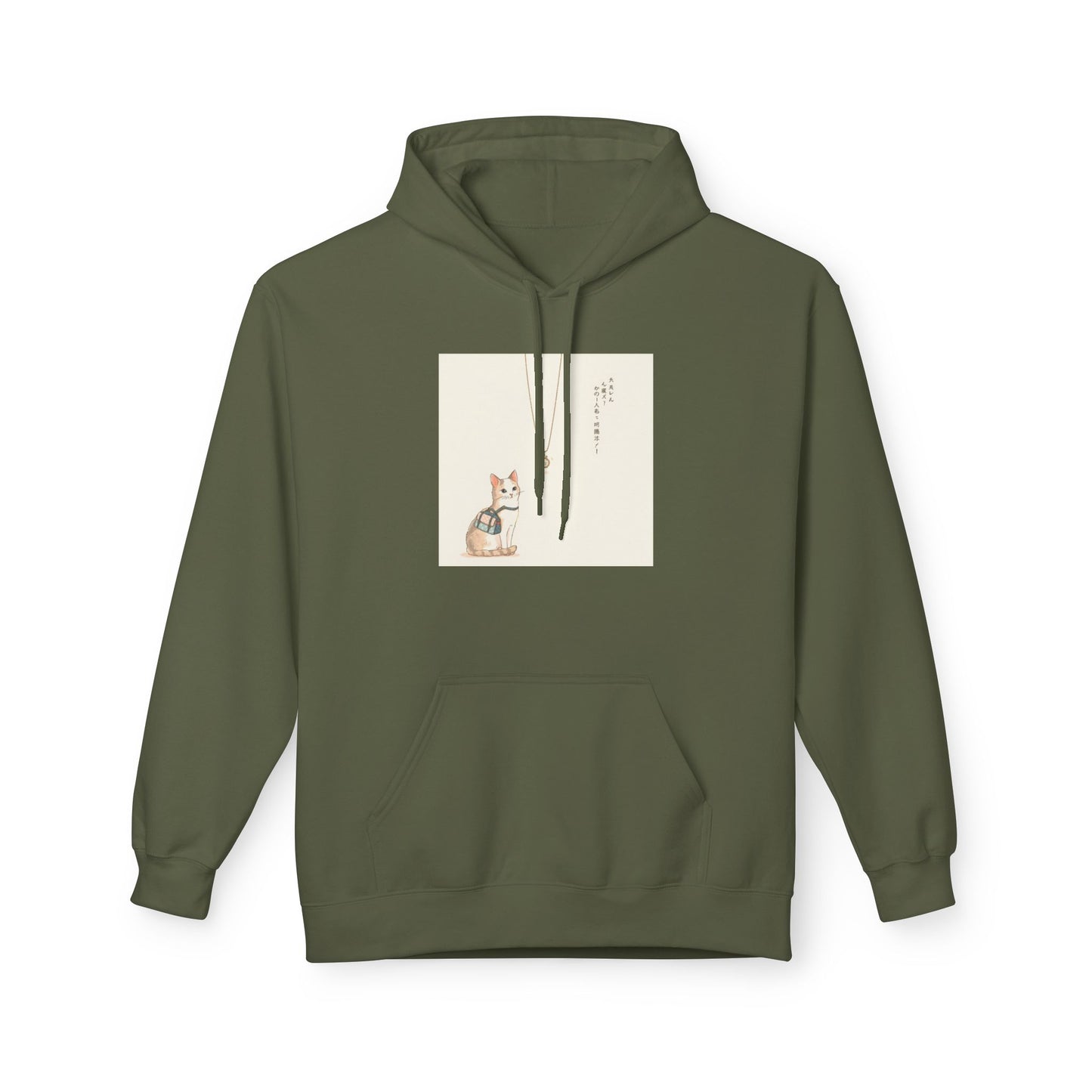Lucky Cat Clover Illustration Hoodie | Eco-Limited