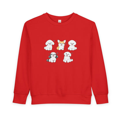Cute Cartoon Puppies Crewneck for Kids