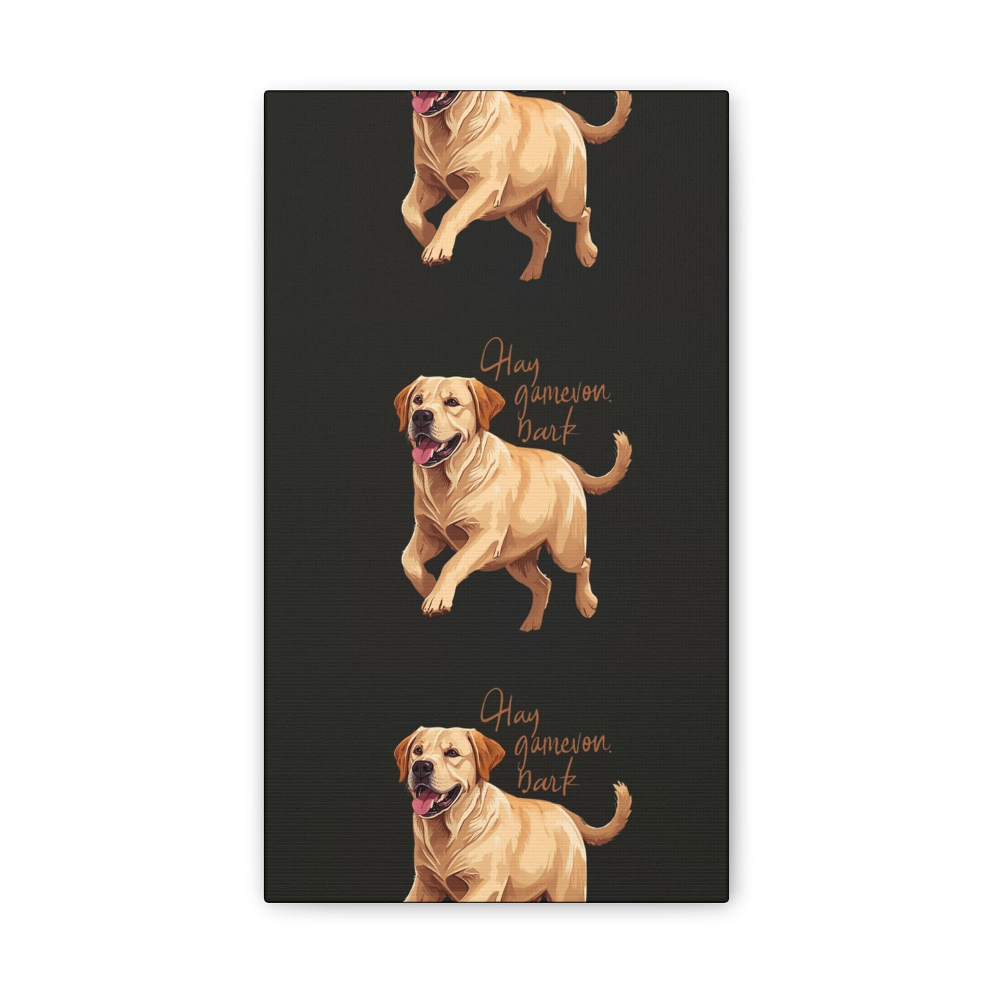 Happy Gamelon Bark Dog Canvas Wall Art | Eco-Limited