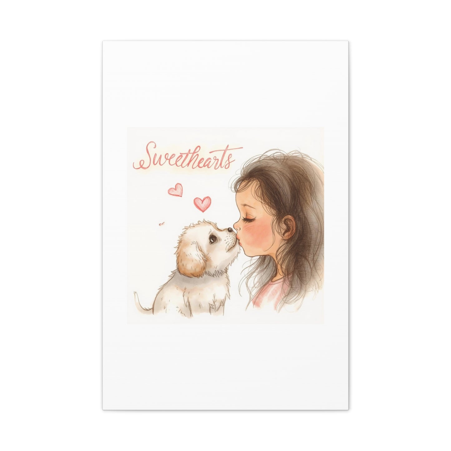 Sweethearts – Child &amp; Puppy Love Canvas | Eco-Limited