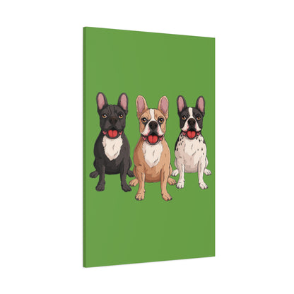 French Bulldog Trio Canvas Wall Art|Eco-Friendly - Limited