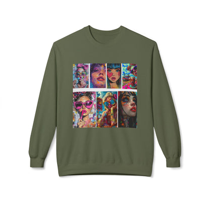Pop Art Portrait Collage Graphic Sweatshirt