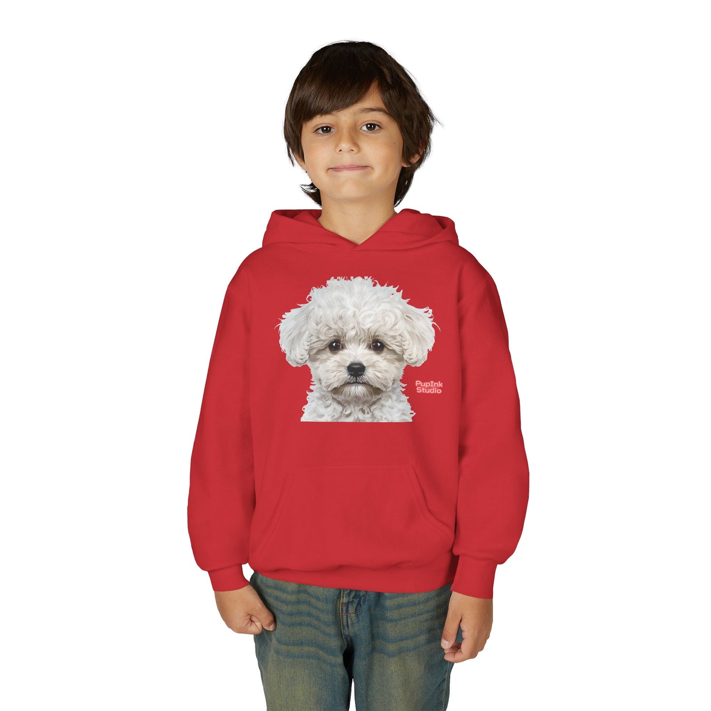 Cute White Puppy Face Youth Hoodie|Eco-Friendly - Limited