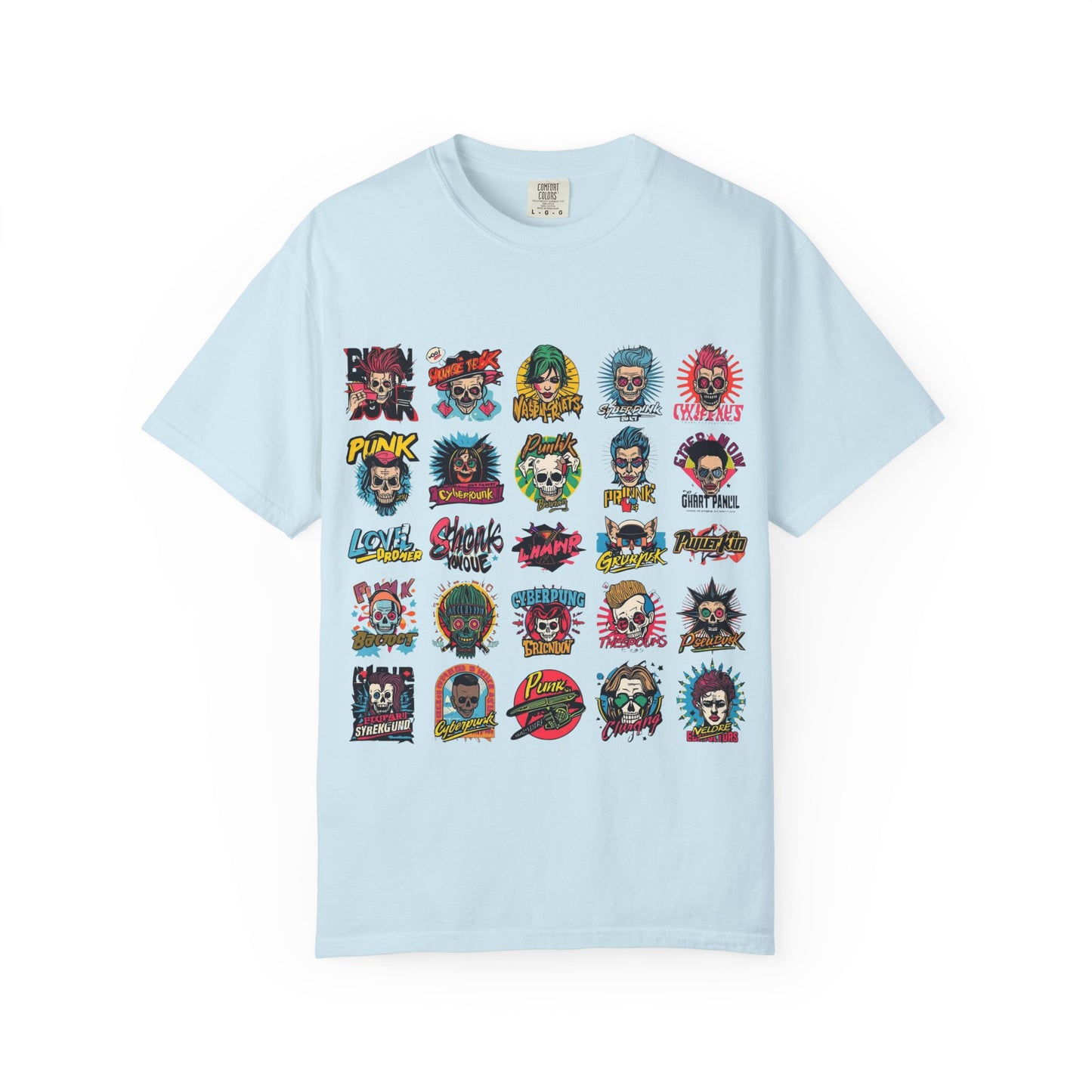 Punk Rock Skull Patch Grid T-Shirt|Eco-Friendly - Limited