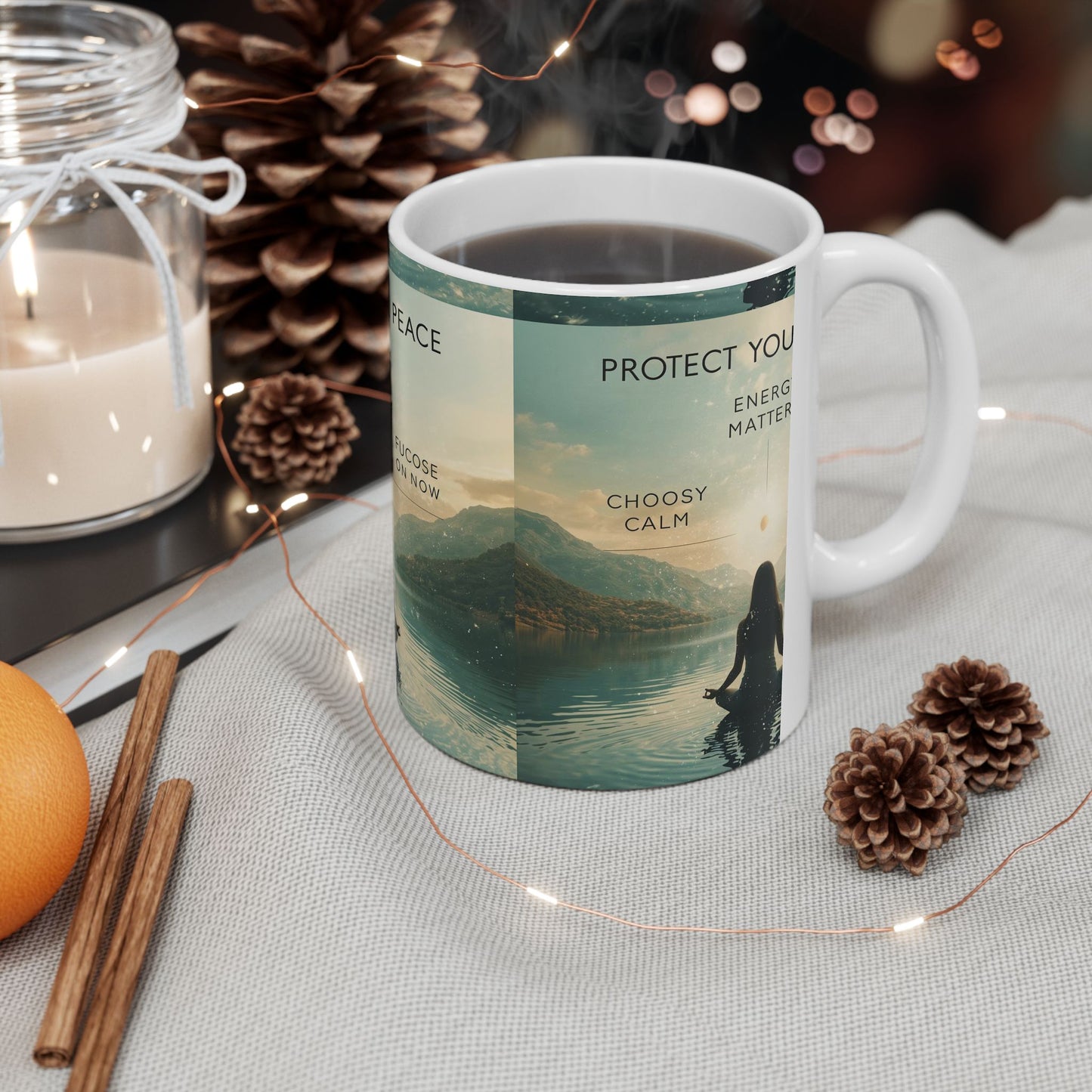 Protect Your Peace Meditation Ceramic Mug | Eco-Limited