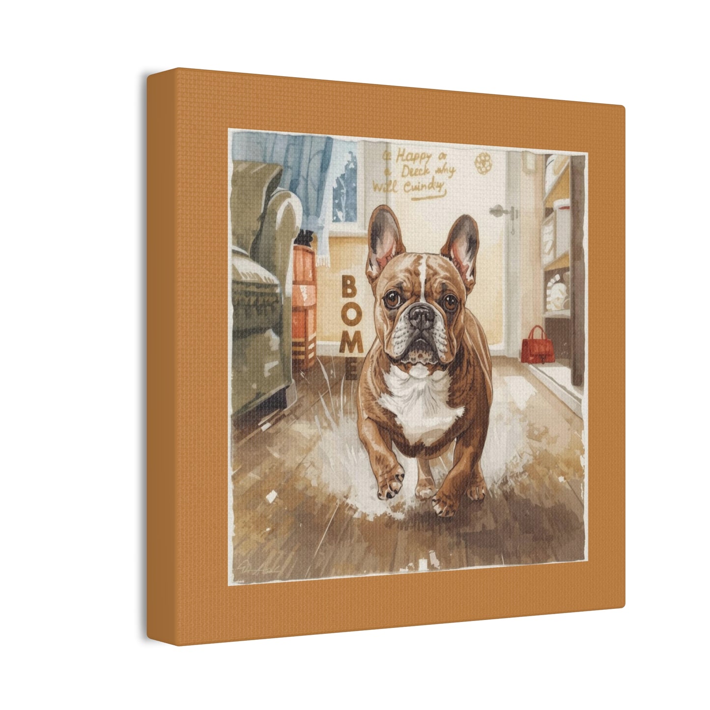 Happy Home Bulldog Canvas Art | Eco-Limited