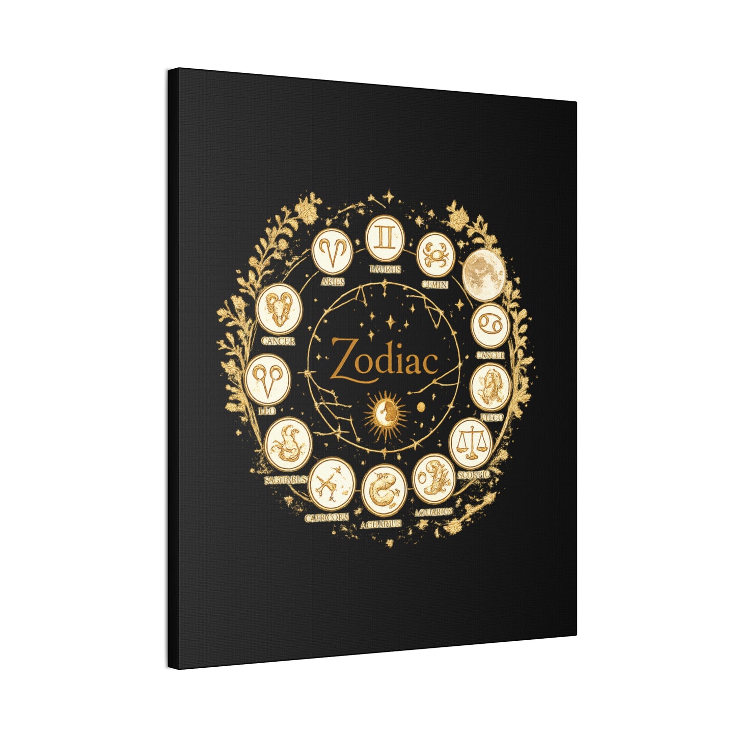 Golden Zodiac Astrology Canvas | Eco-Limited
