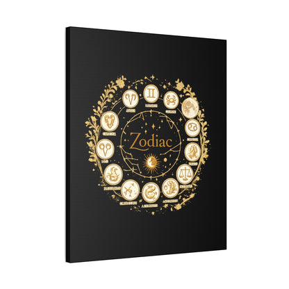 Golden Zodiac Astrology Canvas | Eco-Limited