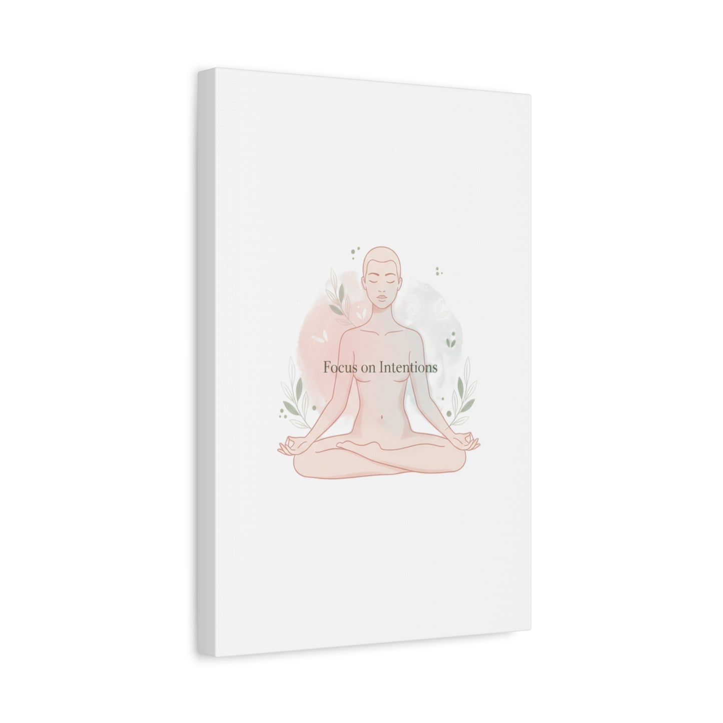 Focus on Intentions Canvas | Gentle Wellness Wall Art, Pastel Gradient Meditation Print