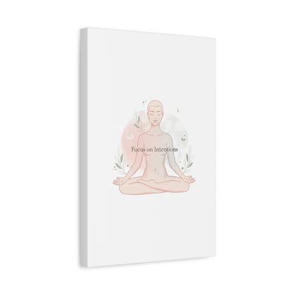 Focus on Intentions Canvas | Gentle Wellness Wall Art, Pastel Gradient Meditation Print
