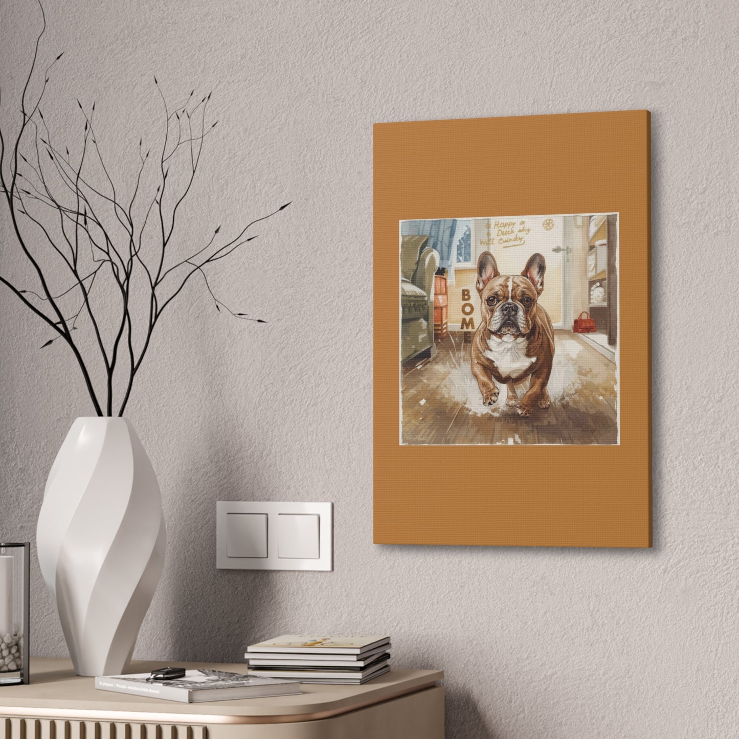 Happy Home Bulldog Canvas Art | Eco-Limited