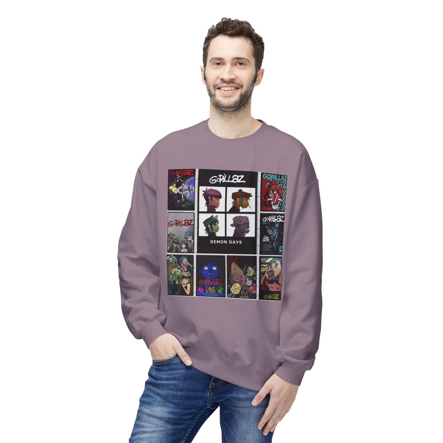 Gorillaz Album Art Collage Graphic Sweatshirt Music Inspired Streetwear