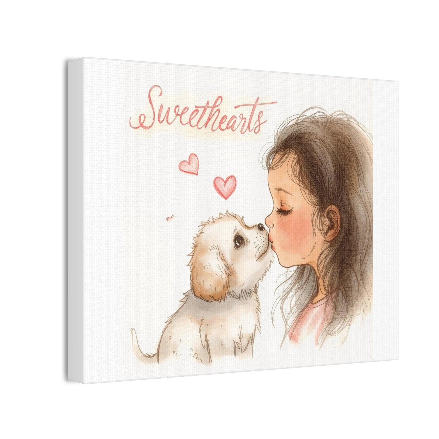 Sweethearts – Child &amp; Puppy Love Canvas | Eco-Limited
