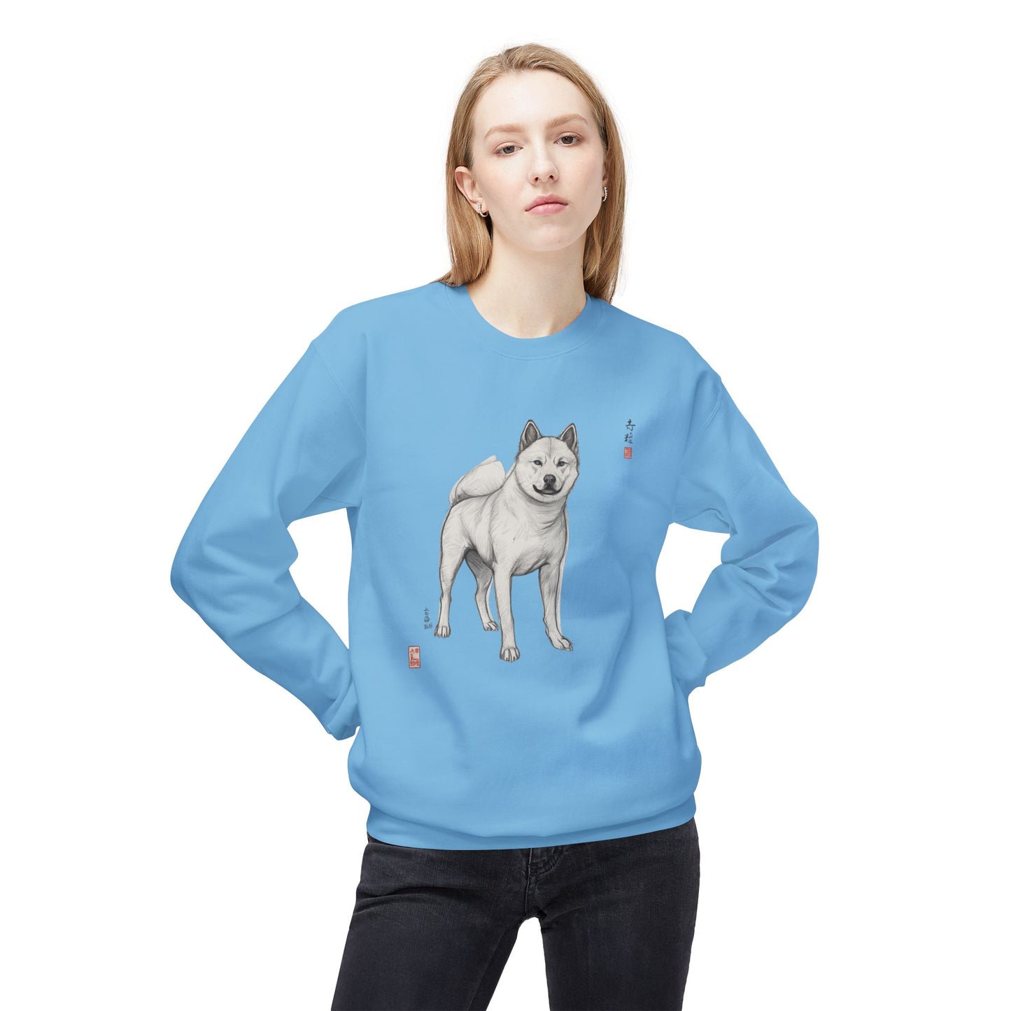 Korean Jindo Ink Illustration Sweatshirt | Eco-Limited