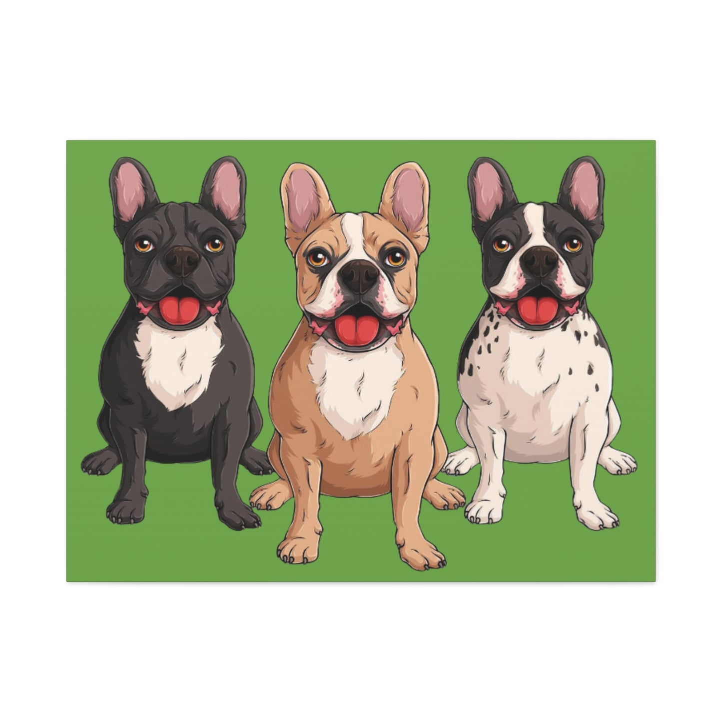 French Bulldog Trio Canvas Wall Art|Eco-Friendly - Limited