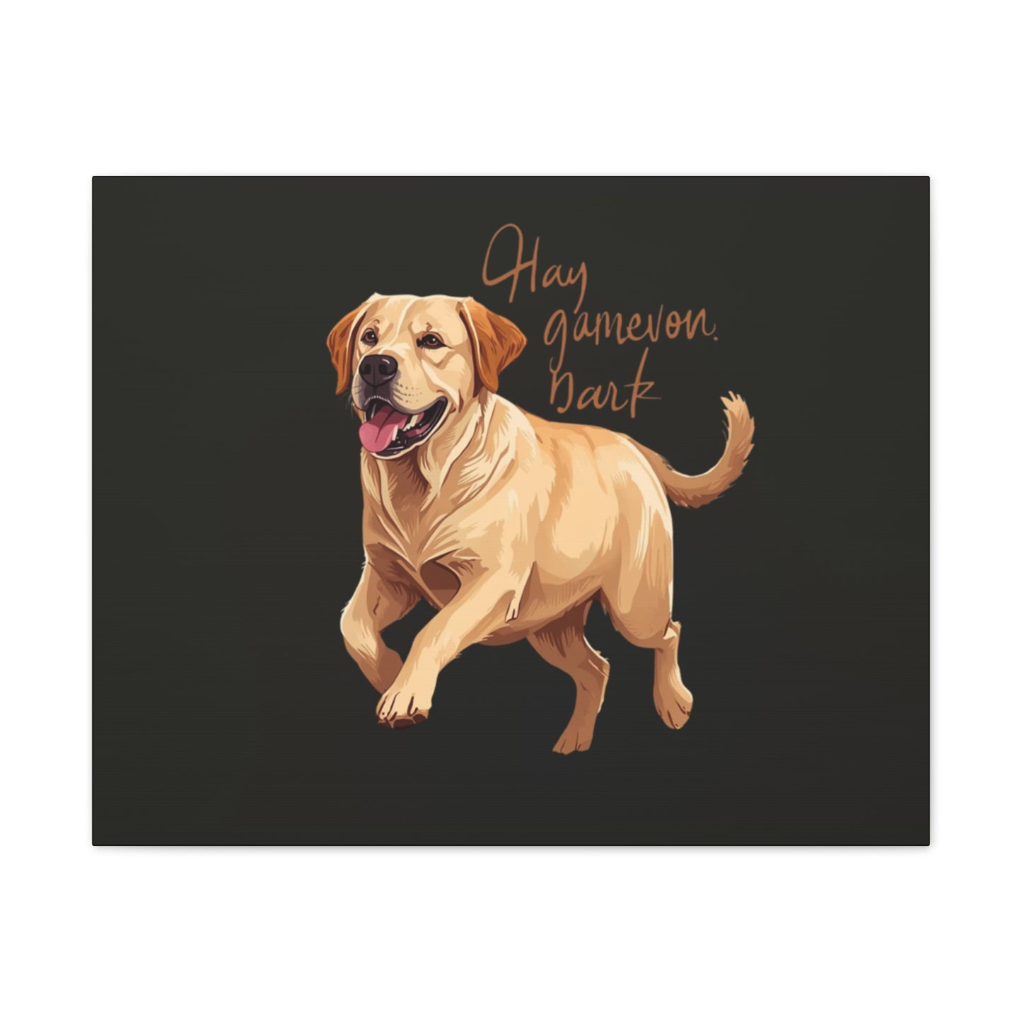 Happy Gamelon Bark Dog Canvas Wall Art | Eco-Limited