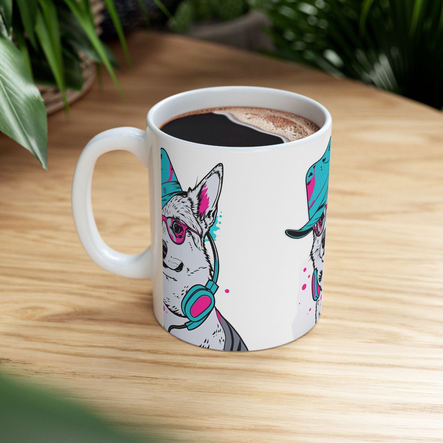Retro Neon Dog Cool Husky Mug(11oz/15oz)