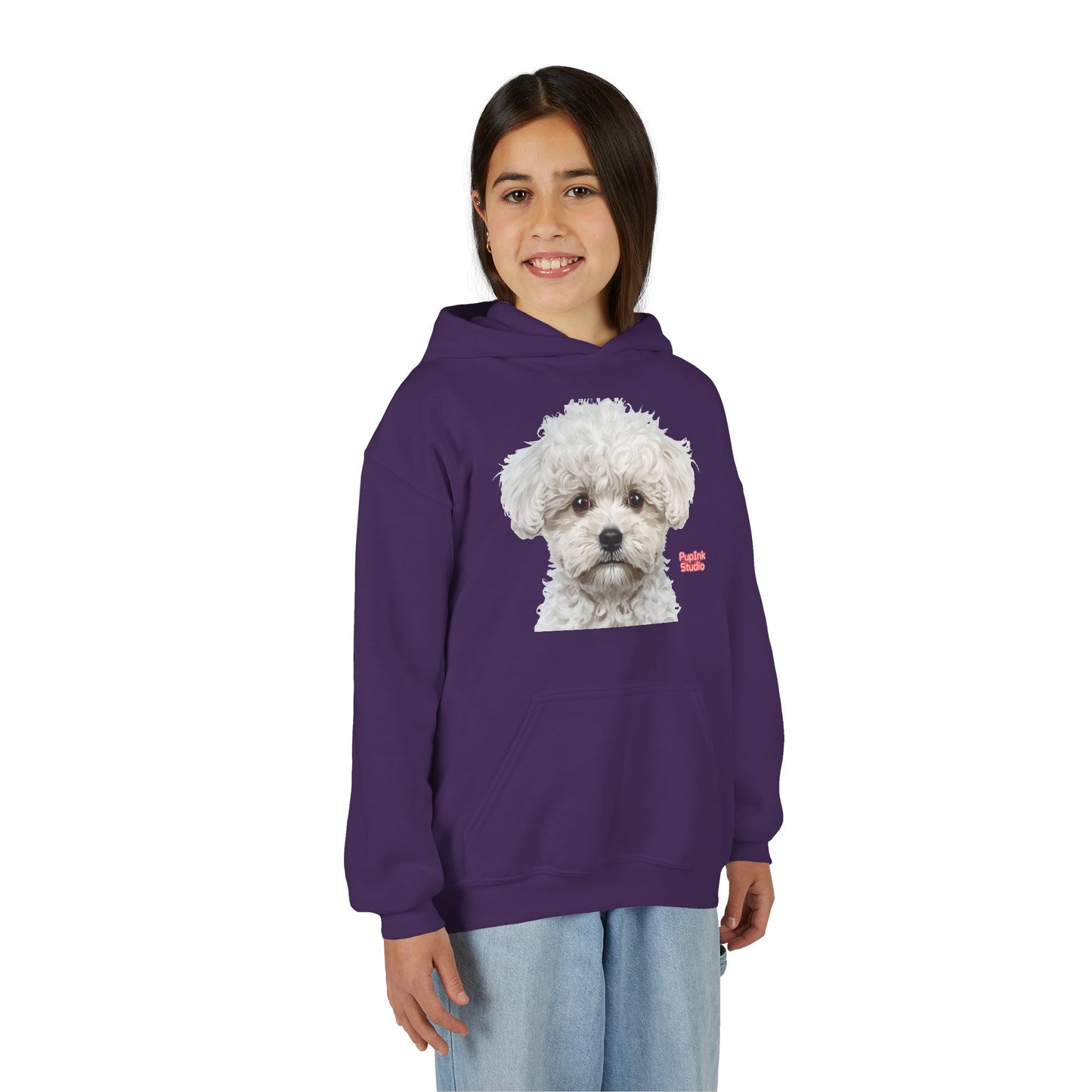 Cute White Puppy Face Youth Hoodie|Eco-Friendly - Limited