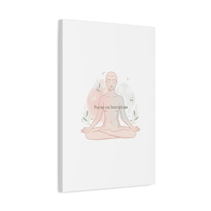 Focus on Intentions Canvas | Gentle Wellness Wall Art, Pastel Gradient Meditation Print