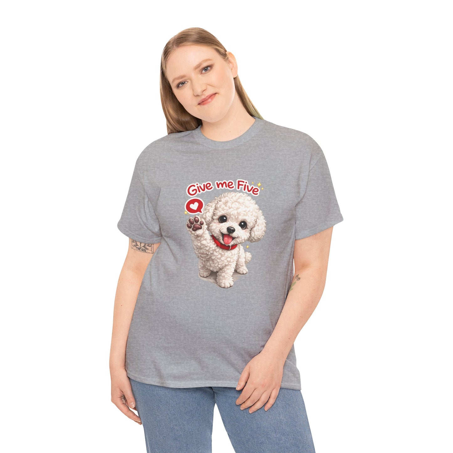 Give Me Five Cute Dog T-Shirt | Eco-Limited