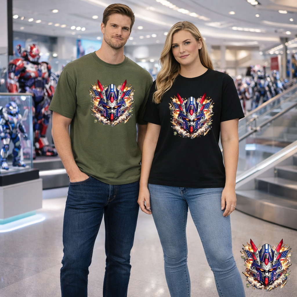 Patriot Mecha Helmet Graphic T-Shirt | Eco - Limited