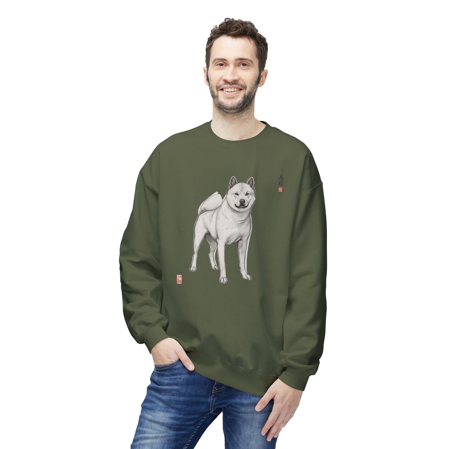 Korean Jindo Ink Illustration Sweatshirt | Eco-Limited