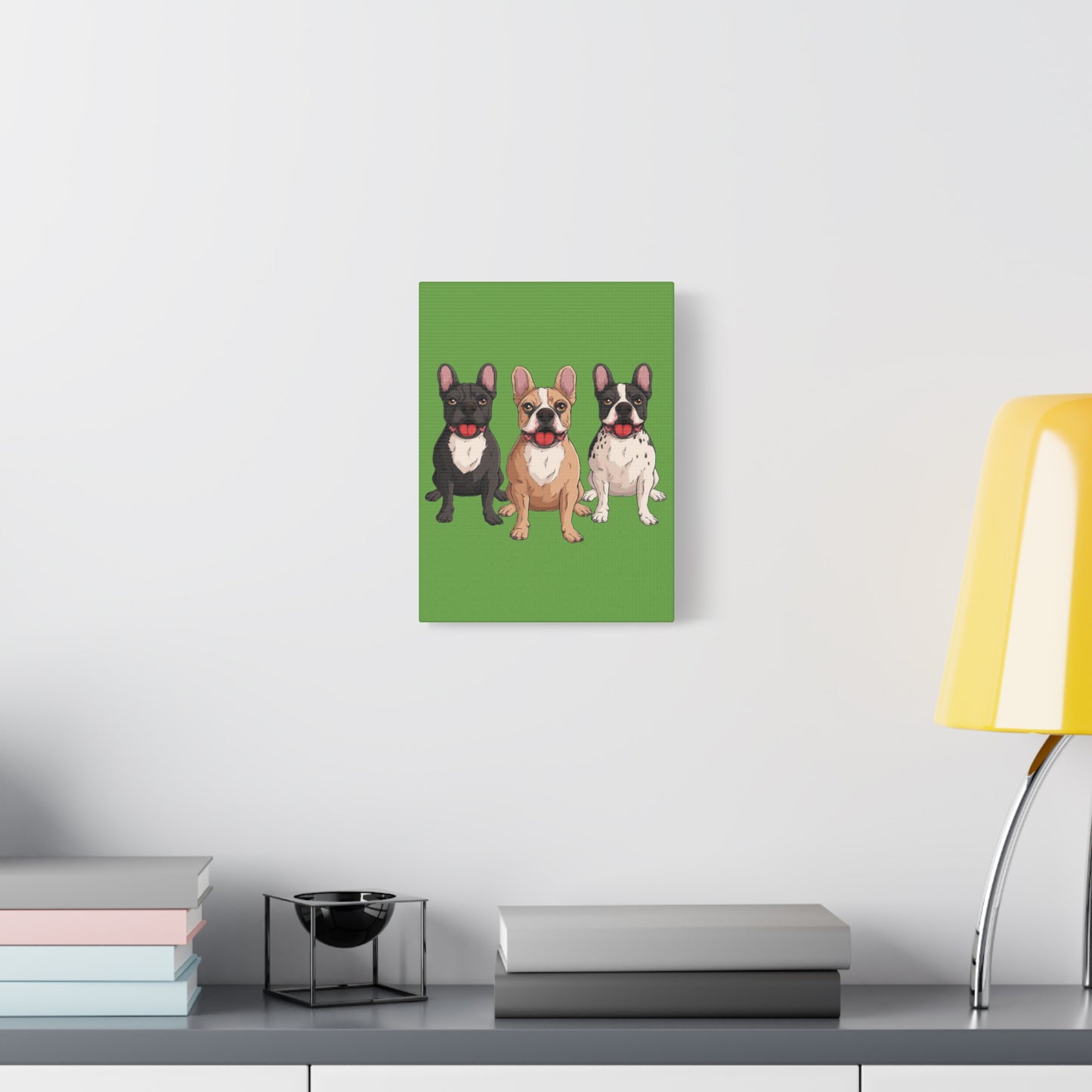 French Bulldog Trio Canvas Wall Art|Eco-Friendly - Limited