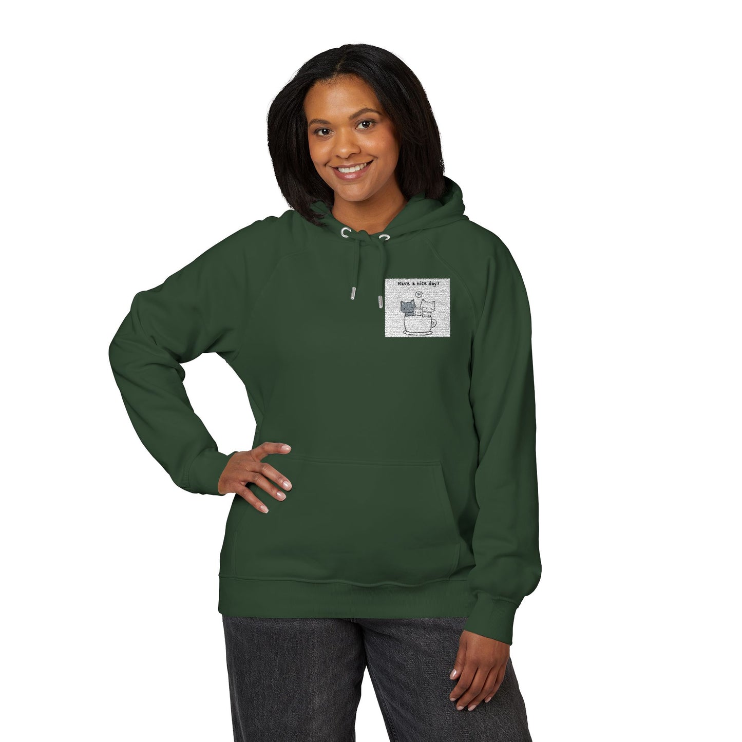 Organic “Have a Nice Day” Cat Hoodie | Organic-Limited