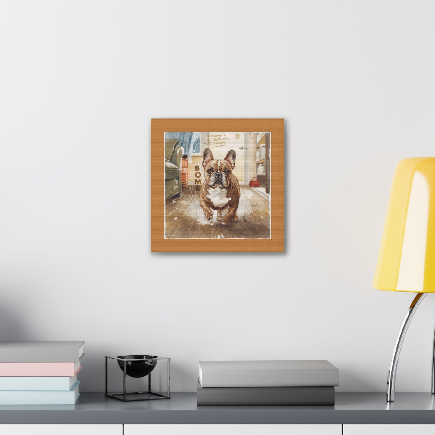 Happy Home Bulldog Canvas Art | Eco-Limited