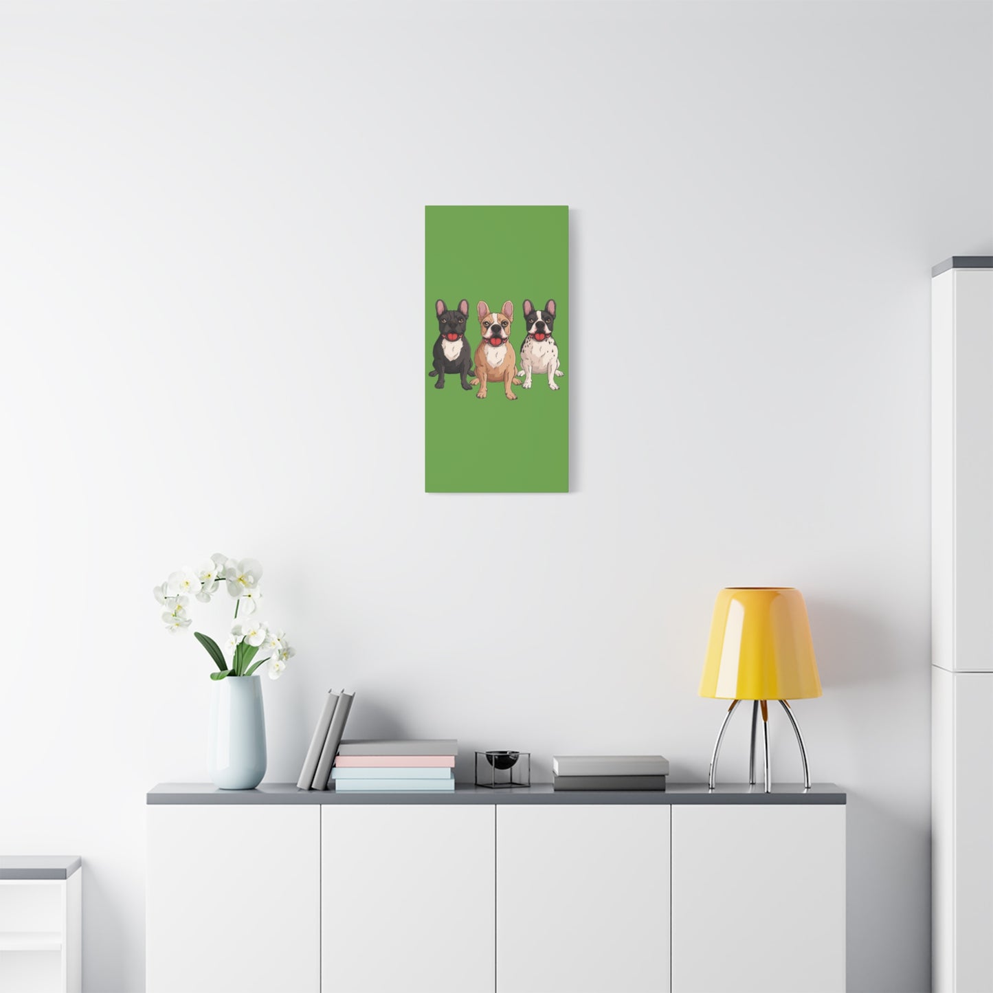 French Bulldog Trio Canvas Wall Art|Eco-Friendly - Limited
