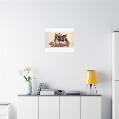 We Are Family French Bulldog Canvas Wall Art