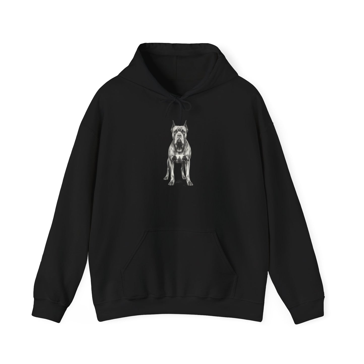 Great Dane Graphic Hoodie — Minimal Black Dog Illustration Sweatshirt