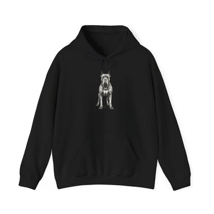 Great Dane Graphic Hoodie — Minimal Black Dog Illustration Sweatshirt