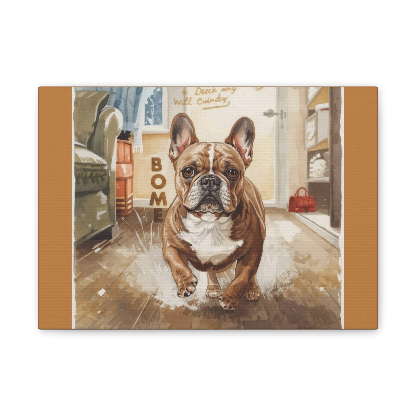 Happy Home Bulldog Canvas Art | Eco-Limited