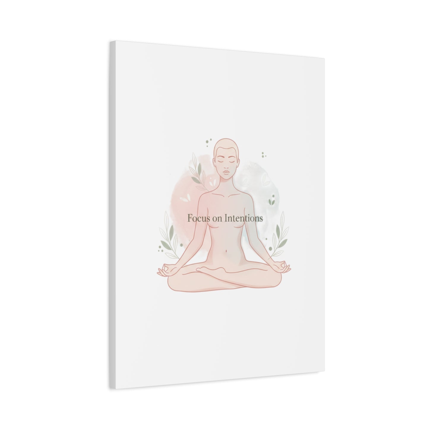 Focus on Intentions Canvas | Gentle Wellness Wall Art, Pastel Gradient Meditation Print