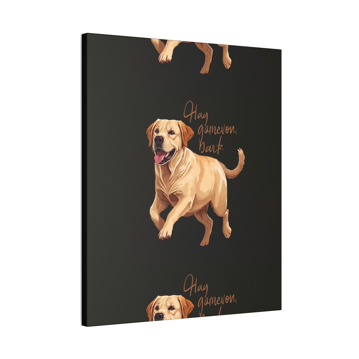 Happy Gamelon Bark Dog Canvas Wall Art | Eco-Limited