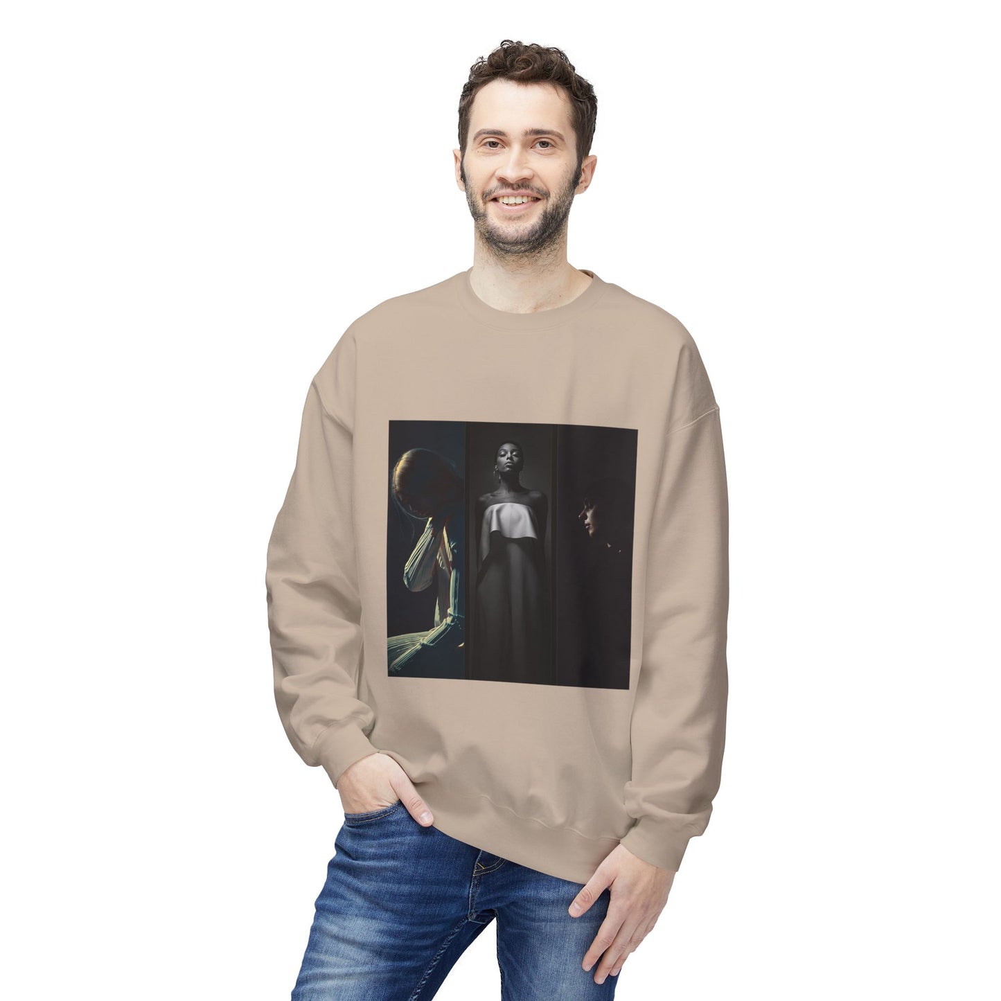 Moody Portrait Triptych Graphic Sweatshirt | Eco-Limited